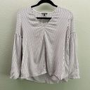 Massimo Dutti  White + Black V Neck Silk Blouse - Size 4 Photo 0