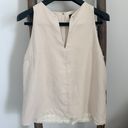 fab'rik Beige faux suede dress shirt / blouse top / Size M / Office or going out Photo 3