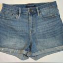 Calvin Klein  Womens High Rise Cuffed Denim Shorts Blue Size 28 Photo 0