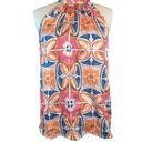 Rachel Zoe blouse sleeveless high neckline w/tie in back vibrant Sz medium NWOT Photo 0