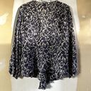 J.Jill  Floral Blouse Flowy V Neck Soft Lightweight Grandmacore Black M Petite Photo 4