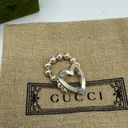 Gucci  Sterling Silver Open Heart Ring Size 6 NEW Toggle & Beaded Photo 8