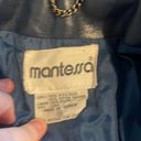 Mantessa Vintage Faux Leather Coat Blue Photo 2