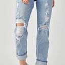 Risen NWT  High Rise Distressed Boyfriend Medium Wash Jeans Size 2XL Photo 0