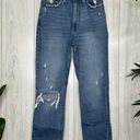 Abercrombie & Fitch  High Rise Mom Jeans Distressed Ripped Knee Frayed Ankle 25/0 Photo 0