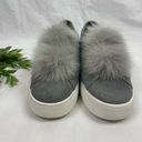 Steve Madden Bryanne Casual Platform Sneakers Fuzzy Pompom Cute Gray Size 9.5 Photo 1