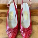 Salvatore Ferragamo  Red Leather Slingback Heels Photo 0