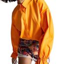 INC New  Flared Cuff Button Down Shirt Relaxed Fit Tangerine Crush Orange Photo 0