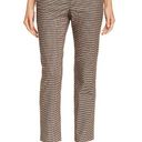 Rebecca Taylor Houndstooth High Rise Waist Ankle Crop Straight Leg Trouser Pant Photo 0