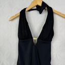 St. John  Swimwear Black Halter Padded Sequins One Piece Swimsuit Size 4 NWT Photo 5