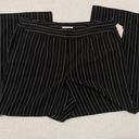 Dress Barn  Women's Dress Pant Black Striped zip button Size 14W Photo 1