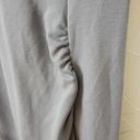 Gap  Maternity Womens Dress Size S Gray Puff Sleeve Exposed Back Zip Stretch Midi Photo 6