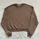 Good American Sweatshirt Crewneck Long Sleeve Pullover Sweater Tan Brown L Photo 1