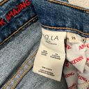 Alice + Olivia  AO LA High Rise Girlfriend Embroidered Mountain Jeans, Size 25 Photo 6