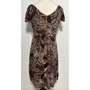 Boden Dress Floral Print Slip On Sheath Style V Neck Mini Length Brown Purple 6 Photo 5