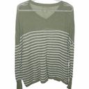 Lou & grey  soft sage v neck striped light sweater size XS Photo 1