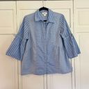 Style & Co SALE  blue striped button front top size small Photo 0