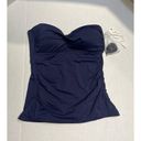 Anne cole  Twist Front Ruched Tankini Top  Blue Size Medium New With Tag Photo 3