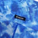 Luna K-DEER  Tie Dye Print High Waisted High Rise Sneaker Length Leggings Blue Photo 8