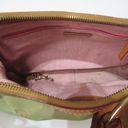 Dooney & Bourke Monogrammed Canvas Green Chunky Leather Strap Shoulder Bag Boho Photo 8