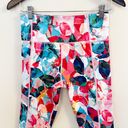 Zyia Multicolor Floral Print Cropped High Rise Leggings Size 6-8 Athletic Photo 1