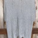 BCBGMAXAZRIA Bcbg Gray Glitter Knit Sweater Poncho - Size Medium Photo 0