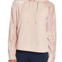 CALIA Effortless Cameo Rose Pink Velvet Mixed Media Hoodie Sweatshirt Sz M Size M Photo 0