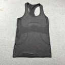 Lululemon  Swiftly Tech Tank Womens Size 4 Grey Gray Preppy Logo Stretch Athletic Photo 0