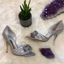 Marciano  BY GUESS Silver Peep Toe Heels | Bridal Wedding Shoes Photo 0