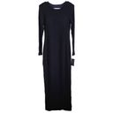 Klassy Network  Crew Neck Long Sleeve Ribbed Maxi Dress Black Size Medium Photo 1