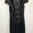 L'Agence L’AGENCE Black & Silver Sheer Floral Dress Photo 13