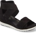 Eileen Fisher Women's Viv Wedge Leather Nubuck Sandals Black Size 9.5 Casual Photo 0