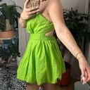 Boutique One Shoulder Cut Out Mini Dress Lime Green Size Small Photo 1