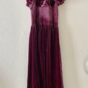 Hill House  Home NWT Burgundy Velvet Akilah Nap Dress Midi Size Small Photo 3