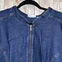 Denim & Co . Stretch Lightweight Zipper Jean Jacket Blue Denim Plus Size 3X Photo 0