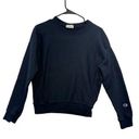 Champion Sweatshirt Women's Size Small Black Reverse Weave Crew Neck Sweater EUC Photo 0