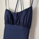 La Femme  Shiny Jersey Blue Open Back Trumpet Gown Dress Photo 3