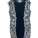 Philosophy NWT  Floral Colorblock Knit Bodycon Dress Black & White Size Medium Photo 0