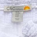 C&C California C & C CALIFORNIA White Gauze High Rise Smocked Waist Shorts ~ Women's MEDIUM Photo 3