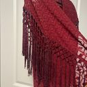 House of Harlow Fringe Burgundy Kimono (M) Photo 2