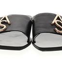 ALL SAINTS Klara Sandals Slippers Black Gold Logo Leather Size 40 Photo 3