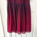 Eshakti  Purple Red Ruffle Ombre Star Print Georgette Midi Dress Missing Belt 1X Photo 4