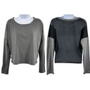 Balance Collection  Athletic Top Long Sleeve Mesh Back Shirt Medium Gray Black Photo 1