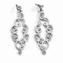 Brighton  silver swirl earrings with clear crystals. 2 3/4” long. Pre owned. Photo 1