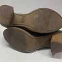 Toms  Majorca Peep toe Suede cutout chunky bootie  heel olive green size 5.5 Photo 3