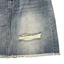 Harper  A-Line Distressed Denim Mini Skirt Women Small Raw Hem Medium Wash Cotton Photo 3