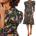 Black Halo  NEW Nadir Puff Long Sleeve Floral Ruffle Dress Garden Glow Black 10 Photo 1