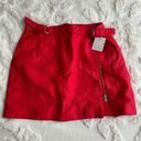 Free People red leather skirt, zipper up the leg Photo 0