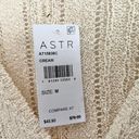 ASTR NWT  Wrap Front Pointelle Sweater In Cream Size Medium Long Sleeve Open Knit Photo 8