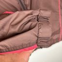 Columbia Womens Rain Jacket Packable Brown Pink Hood Full Zip Size Large Photo 6